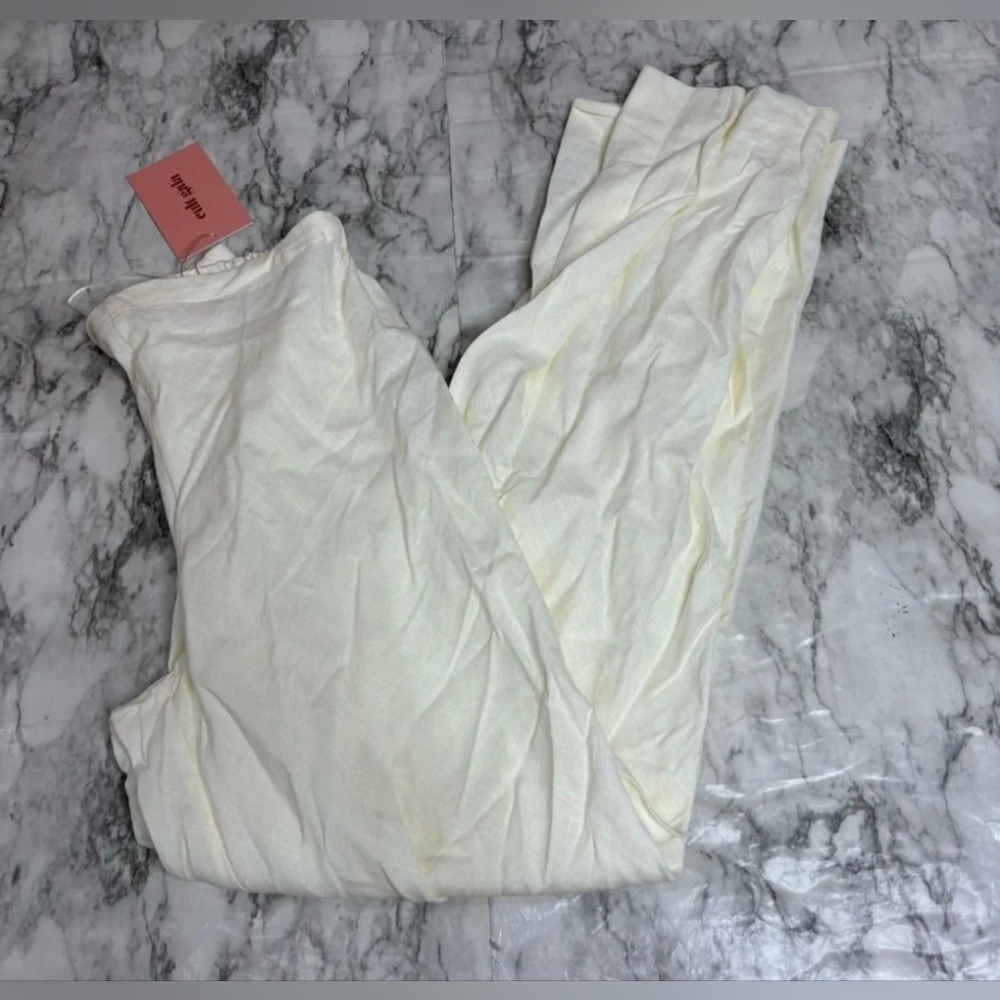 Cult Gaia Kersti Pant Off White linen blend Lightweight Pants high rise NWT XS - Picture 4 of 8
